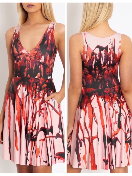 Blackmilk Dresses & Skirts - BlackMilk Carrie Dress Blood Splatter Horror Print Size Small Halloween